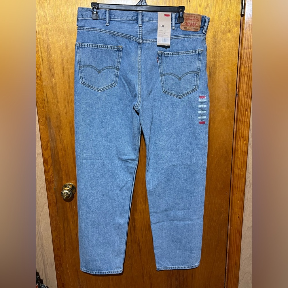 NWT Levi’s 550 Relaxed Fit Jeans Size 40x32”. Light blue color